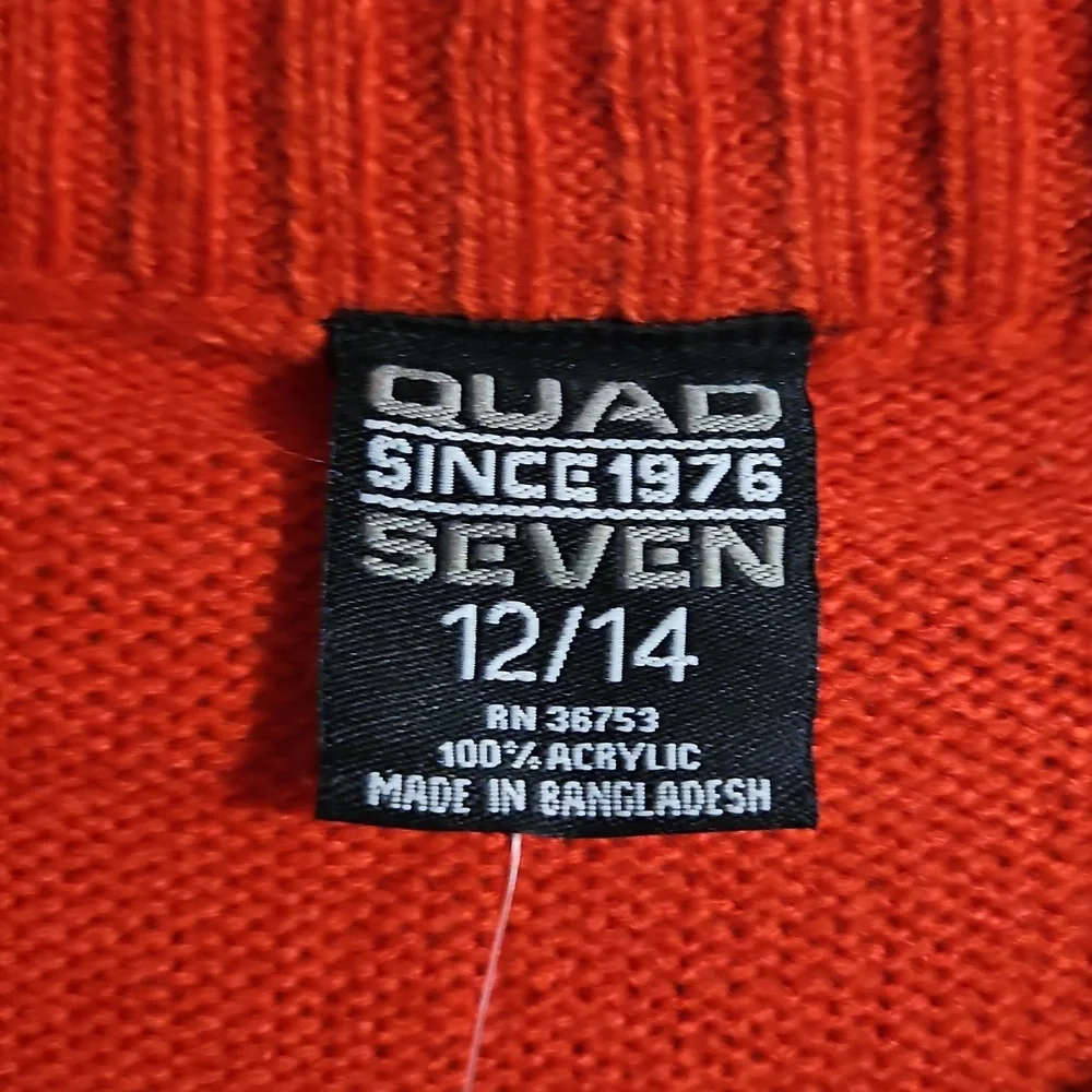 QUAD SEVEN UP 2 SNOW GOOD HOLIDAY SWEATER: SNOWMAN: RED/GREEN: NWT: SZ 12/14